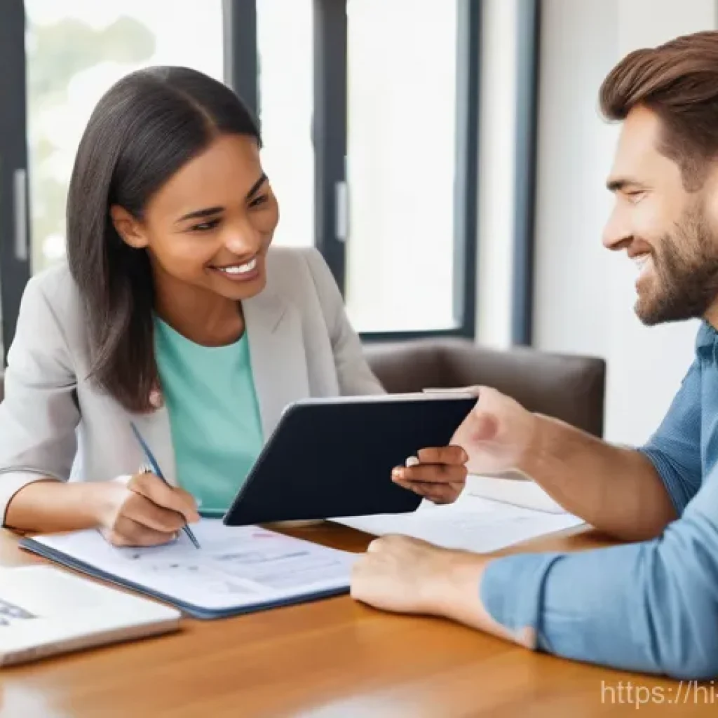 자산관리사와 재무설계사의 차이 - **Prompt 1: Financial Advisor Guiding a Young Family**
    "A bright and inviting image featuring a ...