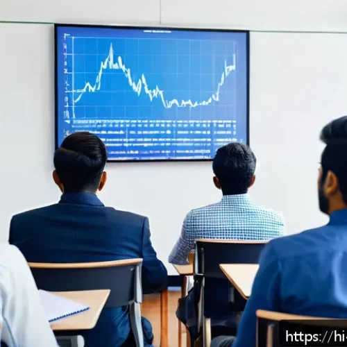 Home 31 자산관리사 자격증 관련 실무 연수 프로그램 - A professional training session scene in a modern classroom focused on financial markets, featuring ...